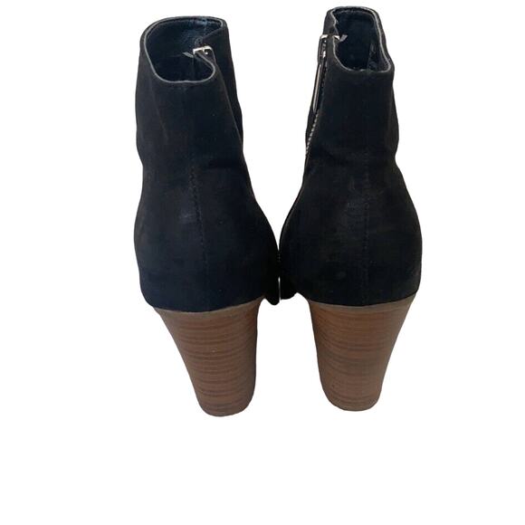 JUSTFAB | Black Vasha Zippered Faux Suede Ankle Boot | Size 8 - Picture 6 of 9